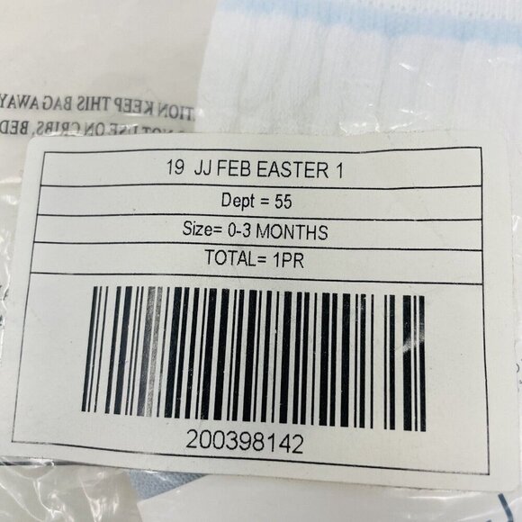 Janie and Jack Baby Boys 3-6 Months Nautical Print Ankle Socks in White/Blue - Picture 6 of 6